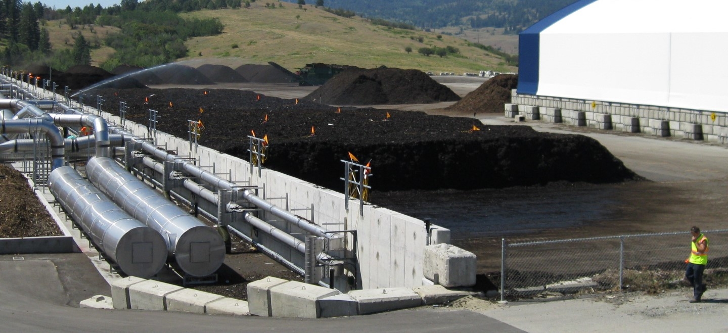 Aerial view of Kelowna composting facility