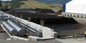 Aerial view of Kelowna composting facility