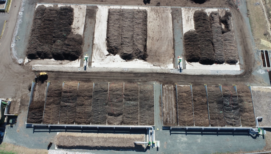 Aerial view of Freestate Farms composting facility