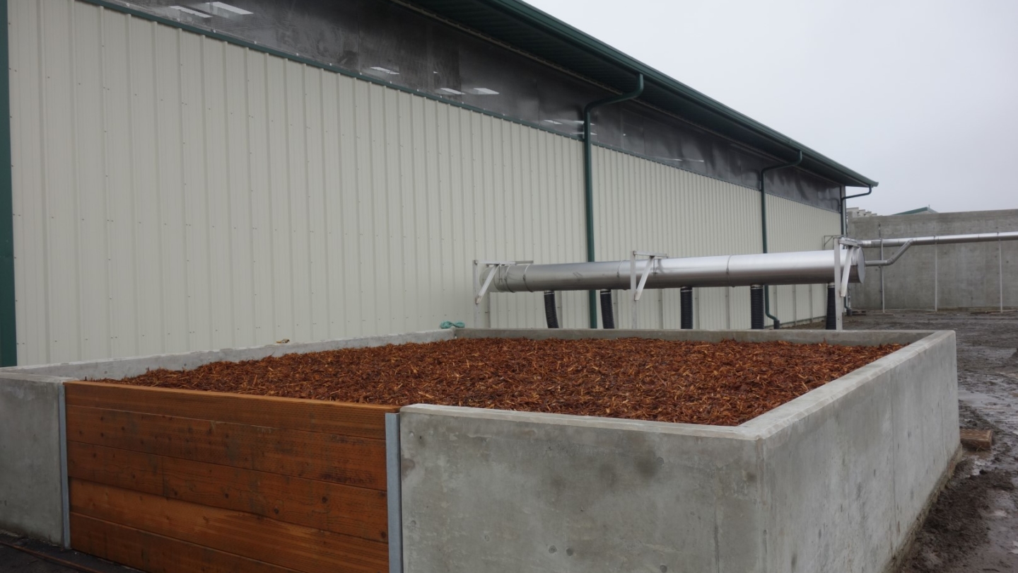 Biofilter used in municipal composting facility