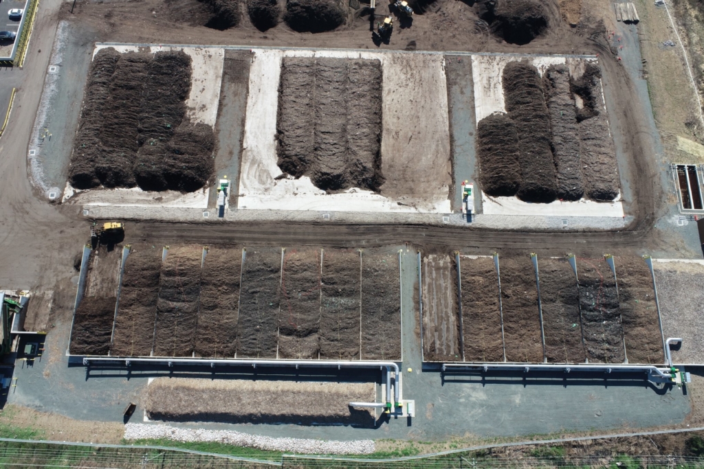Aerial view of compost site
