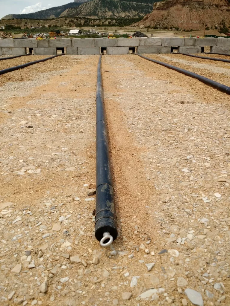 Above grade aeration pipe with ECS pulling end