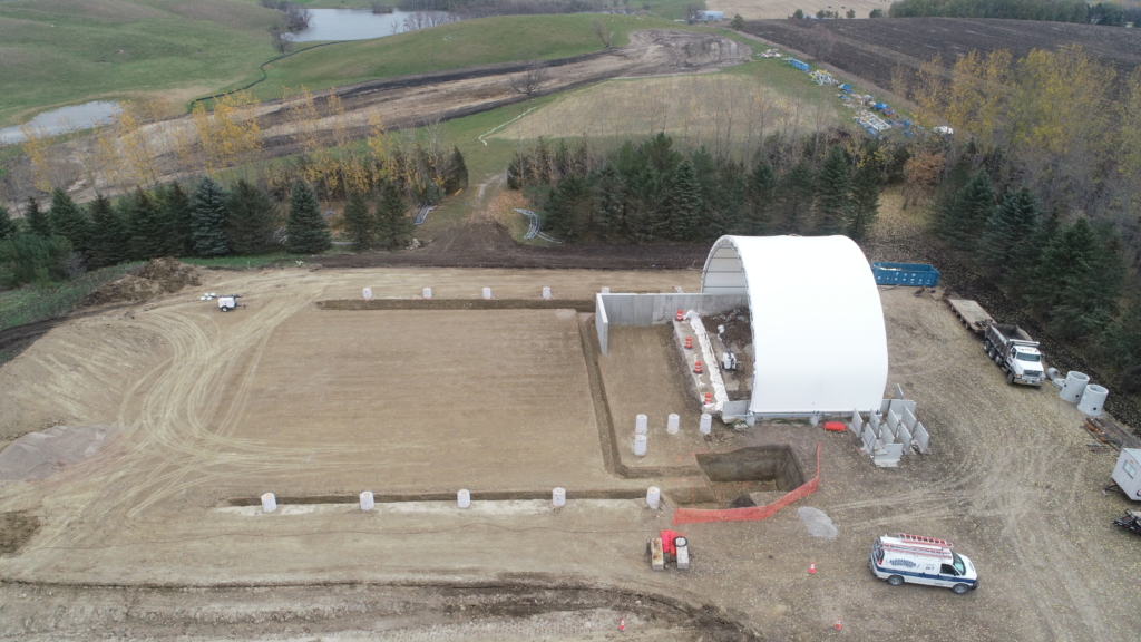 Aerial view of Pope/Douglas composting facility in construction