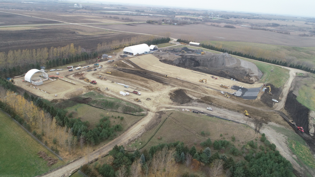 Aerial view of Pope/Douglas composting facility in construction