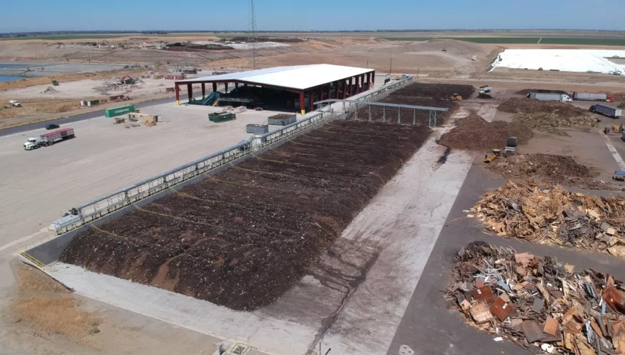large compost facility sorting