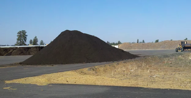 large pile of biosolids