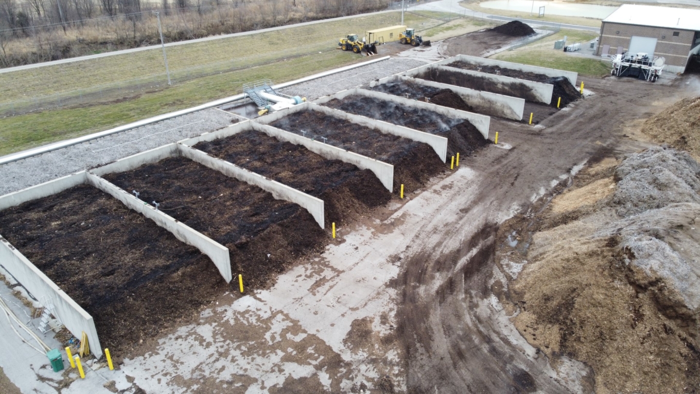 aerated static pile compost system with 8 zones