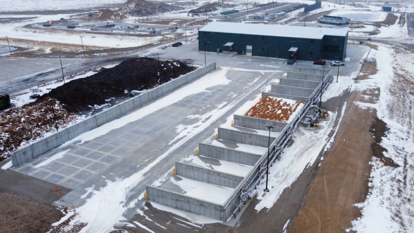 aerial view of compost site