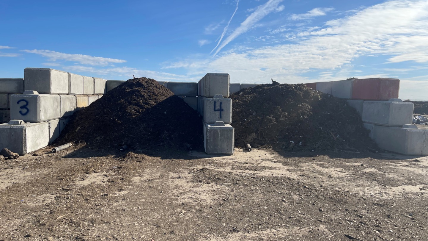 Two filled bunkers