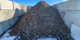 View of filled bunker in winter