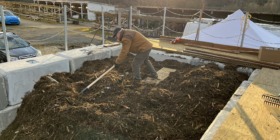 aeration on pile applying biolayer cover