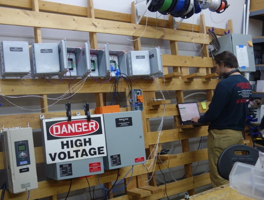 technician working on controls