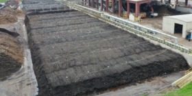 compost site with processing building