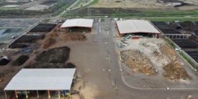 compost site with processing building