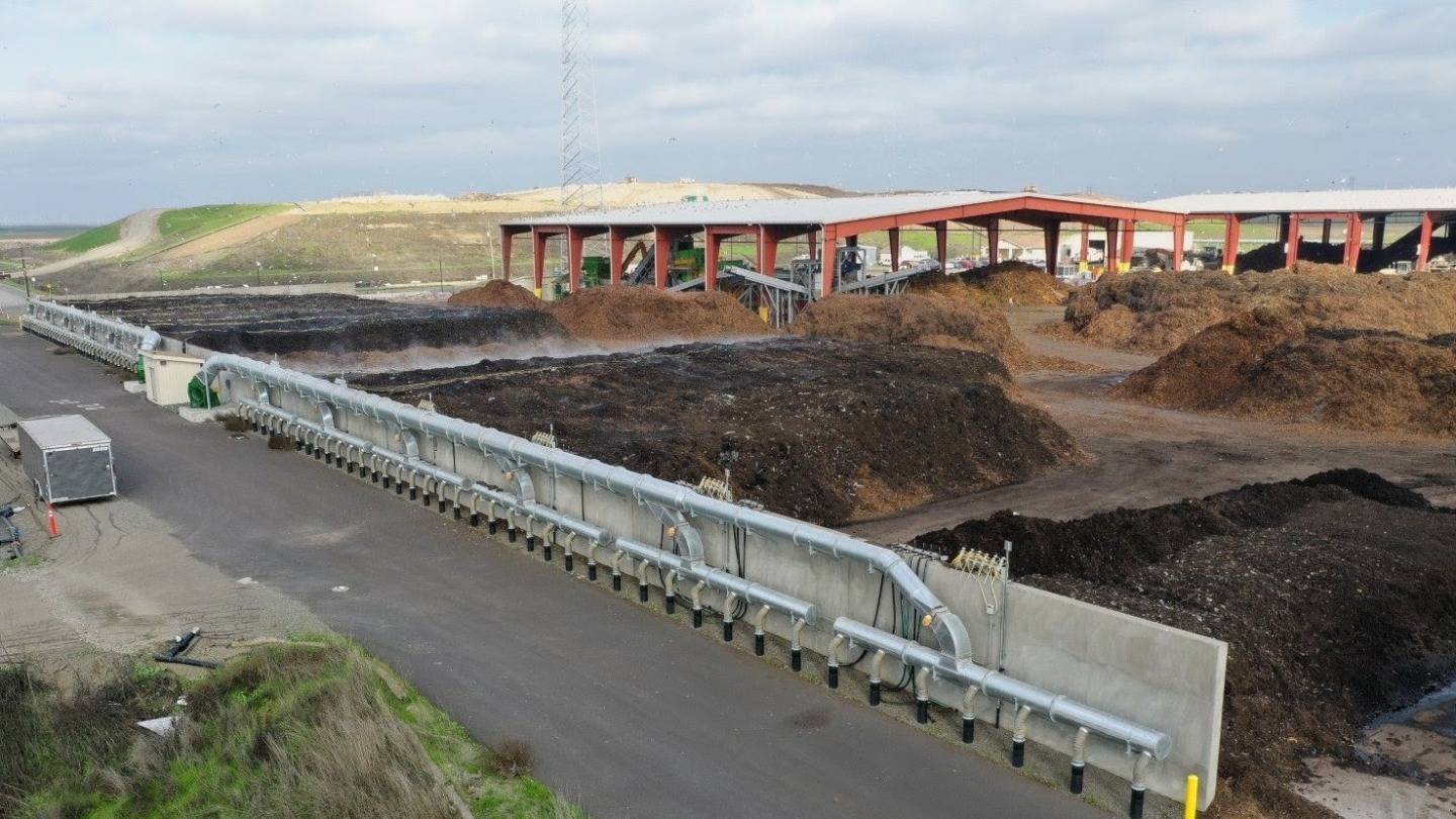 compost site with processing building