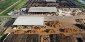 compost site with processing building